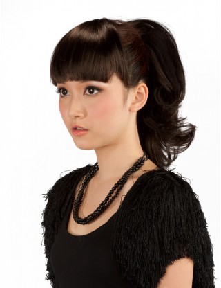 Wigs2you 馬尾 時尚爪夾式馬尾 梨花卷髪馬尾辮子 假髪綁式短卷馬尾蓬松逼真自然WS-5004-Dark Brown